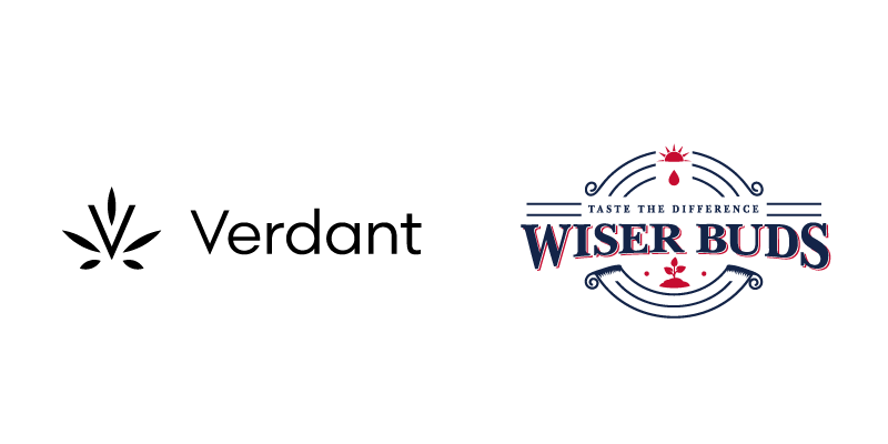 Logos for Organic Marijuana companies Verdant and Wiser Buds