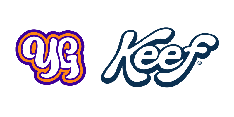 Logos for Marijuana companies Yummy Gummy and Keef